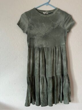See You Monday Small Tie Dye Dress Boho Y2K Tiered Mini Babydoll